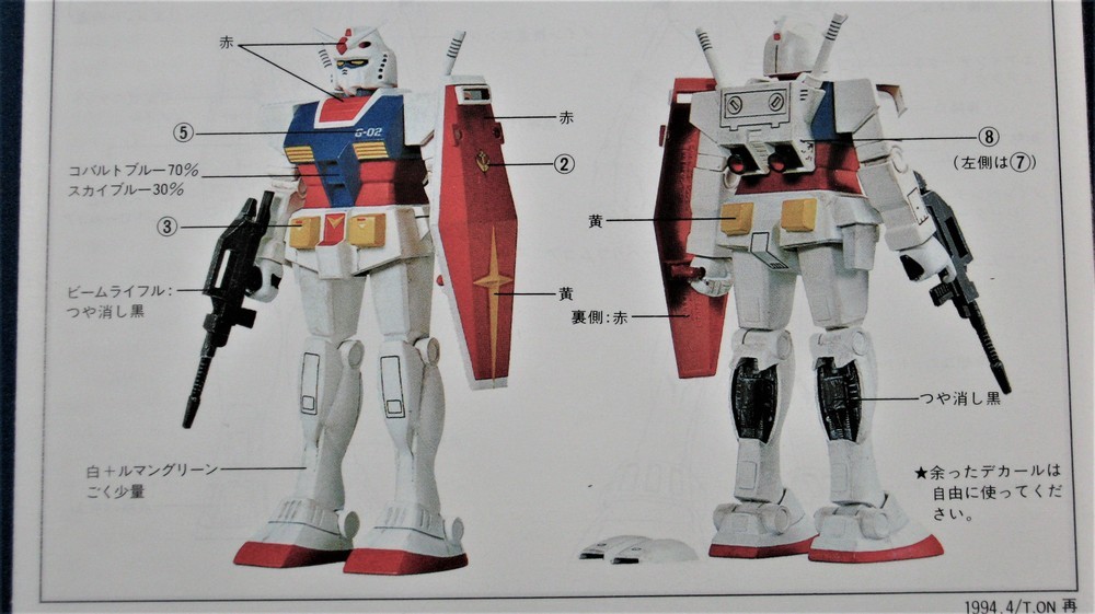 バンダイ 1/144 RX-78-1 プロトタイプガンダム パーツ画像レビュー